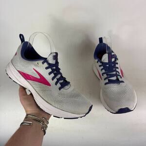 Brooks Revel 5 Athletic Shoes Women's 10 White Blue Low Top Running Sneakers